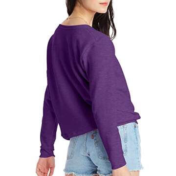 Hanes Women's EcoSmart Crewneck Sweatshirt in Violet Splendor Heather - Large