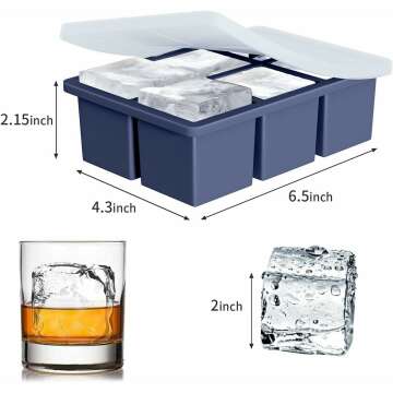 Large Ice Cube Tray: 3 Pack for Whiskey & Cocktails