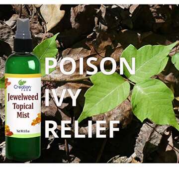 Creation Farm Jewelweed Spray - Itchy Skin Relief Remedy for Poison Ivy Oak Large 8 OZ Size Use for Skin Allergy,Rash - All Natural Botanical Base of Plant Extracts