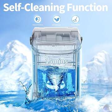 Nugget Countertop Ice Maker with Soft Chewable Ice, 34LBS/24H,Pebble Portable Machine Scoop, Self-Cleaning, One-Click Operation,Sonic Ice, for Kitchen,Office,Bar Gray