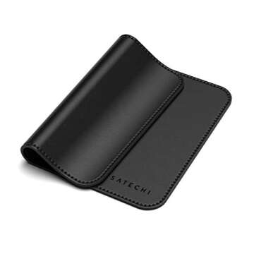 Satechi Eco-Leather Mouse Pad, 9.8" x 7.5" Ergonomic Mousepad, Waterproof Desk Mat for Computers, Laptops, Wrist Support Desk Accessories for Office and Home, Workspace, Gaming - Black