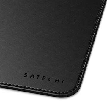 Satechi Eco-Leather Mouse Pad, 9.8" x 7.5" Ergonomic Mousepad, Waterproof Desk Mat for Computers, Laptops, Wrist Support Desk Accessories for Office and Home, Workspace, Gaming - Black