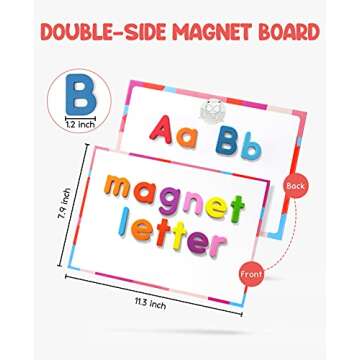 Gamenote Classroom Magnetic Alphabet Letters Kit 238 Pcs with Double - Side Magnet Board - Foam Alphabet Letters for Preschool Kids Toddler Spelling and Learning Colorful ABC Education Fridge Magnets