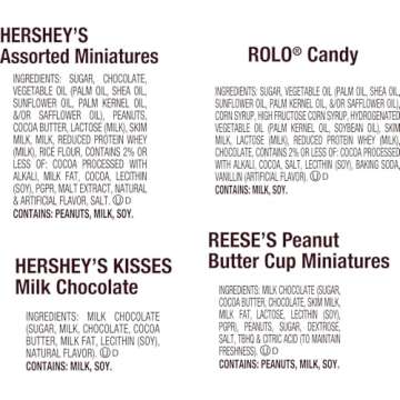 Chocolate Packaged Candy Assortment Stand Up Bag (HERSHEY'S Milk Chocolate KISSES, ROLO Creamy Caramels, REESE'S Milk Chocolate Peanut Butter Cup Miniatures, HERSHEY'S Miniatures Assortment), 38.3 oz.