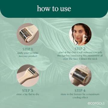 EcoTools Ice Roller, Lifts & Depuffs Skin, Stainless Steal Cooling Roller For Face & Neck, Provides Relaxation While Sculpting, Eco Friendly, Vegan, & Cruelty Free Skincare Tool, 1 Count