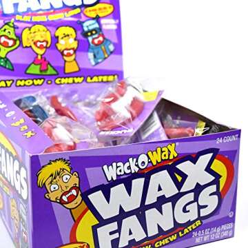 Wack-O-Wax Fangs, 24-Count Box, Cherry Flavor