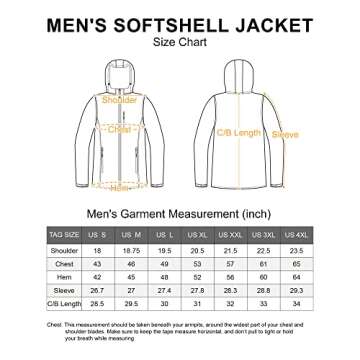 Outdoor Ventures Men's Lightweight Softshell Jacket Fleece Lined Hooded Water Resistant Winter Hiking Windbreaker Jackets