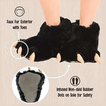 Cozy Lazy One Animal Paw Slippers for All Ages