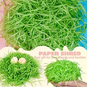 JOYIN Crinkle Cute Recyclable Paper Shred Filler(Pink, Yellow and Green) for Gift Wrapping, Basket Filling, Party Decoration, Basket Grass Stuffers 280g (10 oz.)