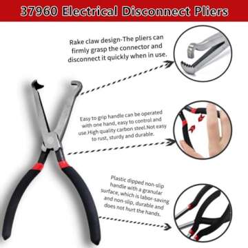 Electrical Disconnect Pliers, Pinzas Para Arneses EléCtricos, Electrical Connector Pliers Cars, Fuel Line Petrol Clip Pipe Pliers, Automotive Electrical Plug Connector Disconnect Tools