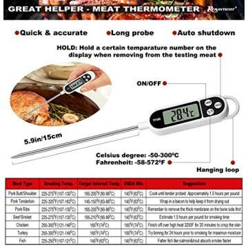 ROMANTICIST 23pc Must-Have BBQ Grill Accessories Set with Thermometer in Case - Stainless Steel Barbecue Tool Set with 2 Grill Mats for Backyard Outdoor Camping - Father's Day Best Barbecue Gift