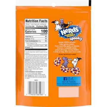 Nerds Spooky Gummy Clusters, Halloween Candy, Nerds Gummy Candies, 8 Ounce Treat Resealable Pouch