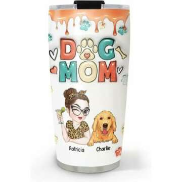 Personalized Dog Mom Tumbler with Custom Avatar Design