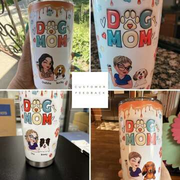 Custom Dog Mom Tumbler with Unique 3D Print