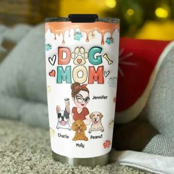 Custom Dog Mom Tumbler with Unique 3D Print