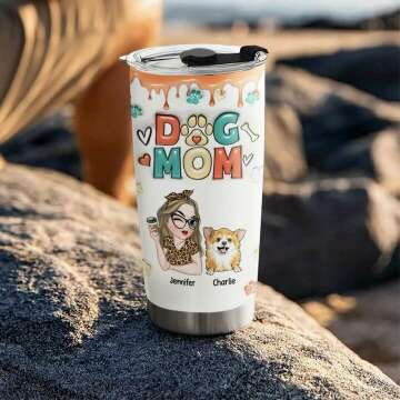 Custom Dog Mom Tumbler with Unique 3D Print