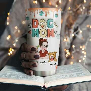 Custom Dog Mom Tumbler with Unique 3D Print