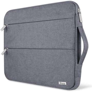 Voova 13 13.3 14 Inch Laptop Sleeve Case Compatible with MacBook Air/MacBook Pro 13 M2, MacBook Pro 14 2021 2022 M1 Pro/Max,13.5 Surface Laptop 4 3, Waterproof Computer Bag Cover with Handle, Grey