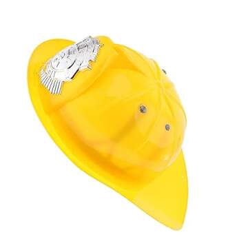 1PC Kids Fire Safety Hat Toy - Durable Yellow Plastic Role Play Helmet for Cosplay, Performance Props, and Safety Education