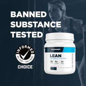 Transparent Labs Lean Pre-Workout - Body Recomposition Pre Workout for Men and Women with Acetyl L-Carnitine, Beta Alanine Powder, & PurCaf Organic Caffeine Powder - 30 Servings, Blue Raspberry