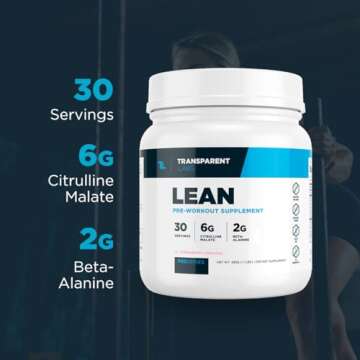 Transparent Labs Lean Pre-Workout - Body Recomposition Pre Workout for Men and Women with Acetyl L-Carnitine, Beta Alanine Powder, & PurCaf Organic Caffeine Powder - 30 Servings, Blue Raspberry