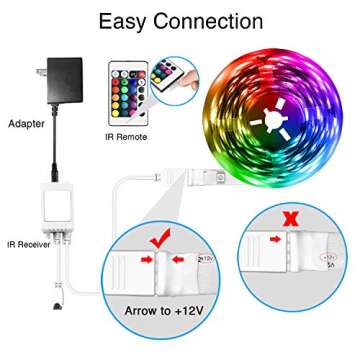 DAYBETTER Led Strip Lights Smart with App Control Remote, 5050 RGB for Bedroom, Music Sync Color Changing for Room Party 50ft