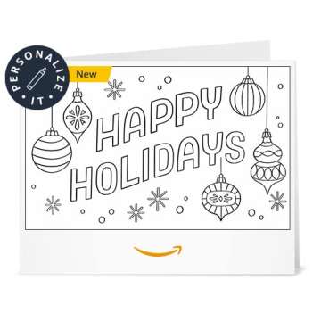 Amazon Gift Card - Print - Happy Holidays Ornaments (Personalize It)