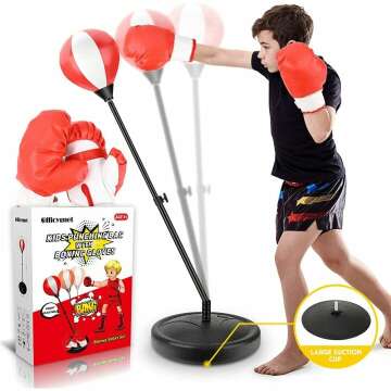 Amazon.com: Officygnet Punching Bag for Kids, Boxing Bag Set for Age 5, 6, 7, 8, 9, 10 Years Old Boys, Height Adjustable Kids Punching Bag with Stand Incl Boxing Gloves Set, Ideal Christmas &amp; Birthday Gift : Toys &amp; Games