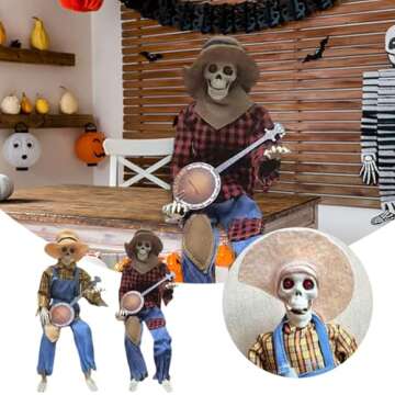 Animated Banjo Skeletons for Halloween Fun Decor