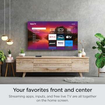 Roku Smart TV – 55-Inch Plus Series 4K QLED RokuTV with Roku Voice Remote Pro, Dolby Vision, Striking 4K Resolution, Automatic Brightness, & Seamless Streaming – Live Local News & Sports