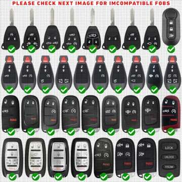 Key Fob Replacement Batteries for Jeep Dodge Ram Chrysler (Cherokee Caravan Town & Country Charger Compass Durango Challenger Journey Renegade Pacifica Patriot) Remote Fobik (2-Pack) (Check Fit Guide)