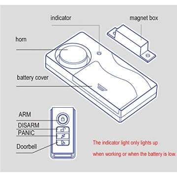 HENDUN Wireless Door Alarms When Opened with Remote, Door Security Sensor, Pool Alarm for Kids Safety, Sliding (2 Pack)