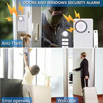 HENDUN Wireless Door Alarms When Opened with Remote, Door Security Sensor, Pool Alarm for Kids Safety, Sliding (2 Pack)