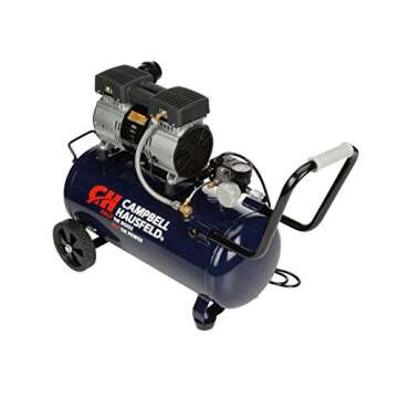 CAMPBELL HAUSFELD 8 Gallon Air Compressor, 65dB Quiet Portable Air Compressor, 120v, 125 Max PSI Oil and Maintenance free pump- Ideal for Home and Professional Use