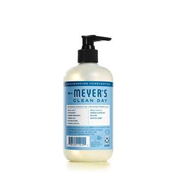 MRS. MEYER'S CLEAN DAY Hand Soap, Made with Essential Oils, Biodegradable Formula, Rain Water, 12.5 fl. oz