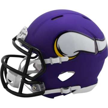 Riddell unisex adult Revolution NFL Minnesota Vikings Speed Mini Helmet, Team Color, One Size US