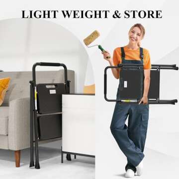 HBTower 2 Step Ladder with Anti-Slip Features