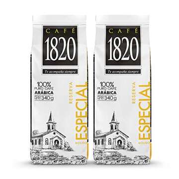 Café 1820 Special Reserve, Premium Costa Rican Ground Coffee, 100% Arabica, Medium/Dark Roast, High Altitude Blend with Aroma & Fruity Notes, 12 oz (2 Pack)