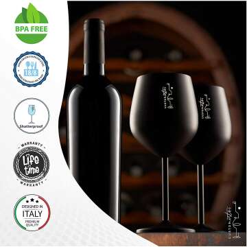 Unbreakable Black Wine Glasses