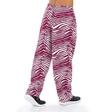 Zubaz NFL Men's Classic Zebra Print Team Logo Pants, Arizona Cardinals, Small