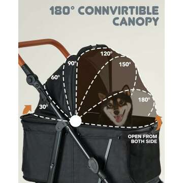 Medium Pet Stroller for Dogs & Cats Up to 66lbs