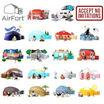 The Original Patented AirFort - Build A Fort in 30 Seconds, Inflatable Fort for Kids, Play Tent for 3-12 Years, A Playhouse Where Imagination Runs Wild, Fan not Included (Royal Castle)