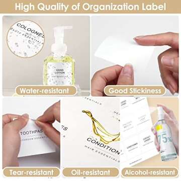 Cludoo 372 PCS Preprinted Minimalist Home Laundry Bathroom Labels for Organizing with DIY Blank Labels, Waterproof Oil Resistant Stickers for Bathroom Laundry Home Beauty Organization Supplies Labels