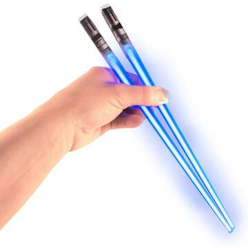 LED Lightsaber Chopsticks - Glowing Blue Pair