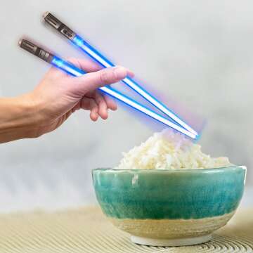 LED Lightsaber Chopsticks - Glowing Blue Pair