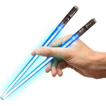 LED Lightsaber Chopsticks - Glowing Blue Pair