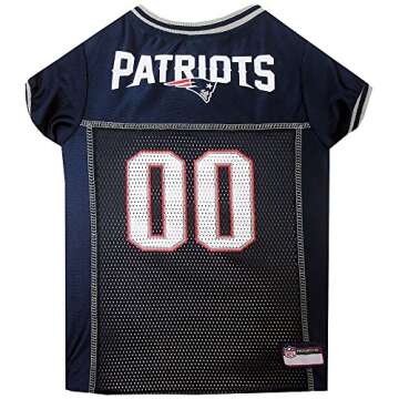 NFL New England Patriots Dog Jersey, Size: Small. Best Football Jersey Costume for Dogs & Cats. Licensed Jersey Shirt