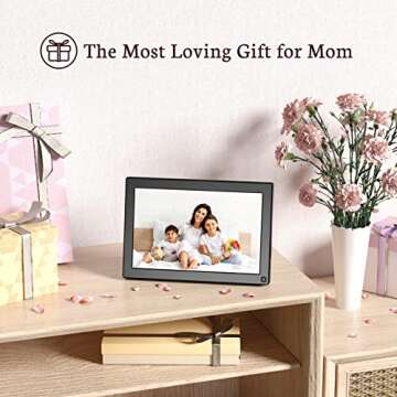 BSIMB 10.1 Inch Digital Picture Frame, WiFi Digital Photo Frame Touchscreen 1280x800 HD 32GB Electronic Picture Frame, Auto-Rotate, Wall Mountable, Share Photos via App/Email, Gift for Women