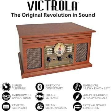 Victrola 6-in-1 Bluetooth Record Player & Speakers