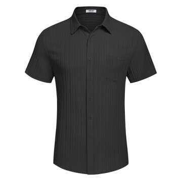 Men's Casual Linen Short Sleeve Shirts for Summer